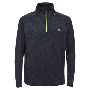Trespass Mens Collins Half Zip Fleece Top / Black Marl